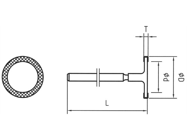 Strumento diamantato DT-55P-HP D151, d. 12,9mm - Disco - Gambo d. 2,35mm