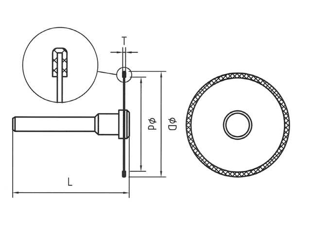 Strumento diamantato DT-129P-HP D151, d. 6,3mm - Disco - Gambo d. 2,35mm