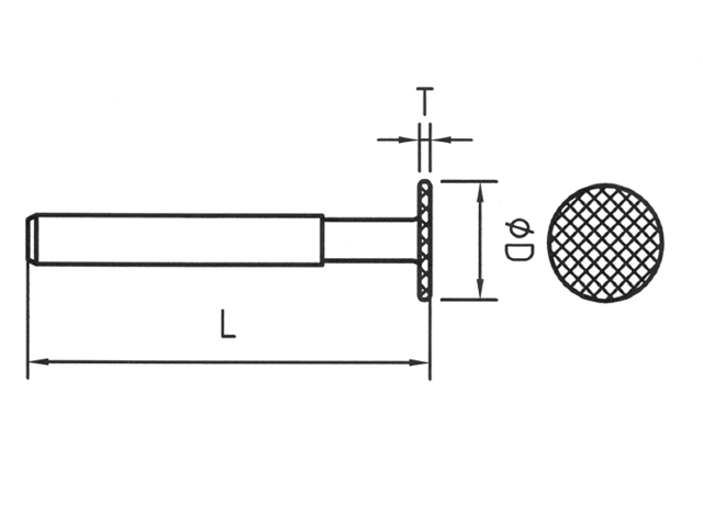 Strumento diamantato D-1525-H3 D151, d. 7,3mm - Disco - Gambo d. 3,0mm