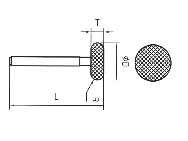 Strumento diamantato D-1422-H3 D151, d. 5,8mm - Ruota - Gambo d. 3,0mm