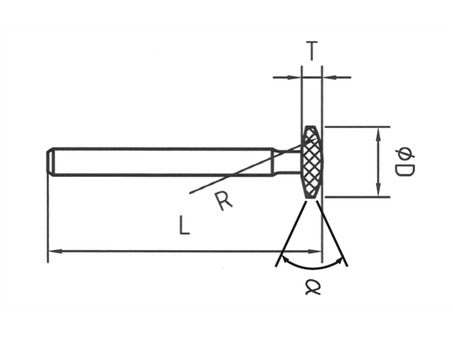 Strumento diamantato D-1629-H3 D151, d. 9,3mm - Lente - Gambo d. 3,0mm