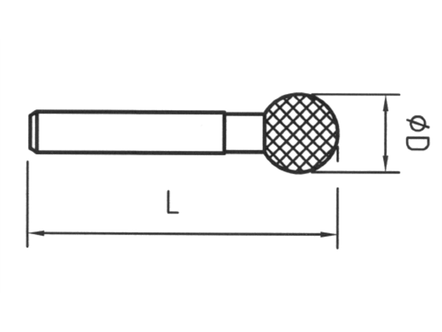 Strumento diamantato D-0130-H3-D64, d. 3,0mm - Sferico - Gambo d. 3mm