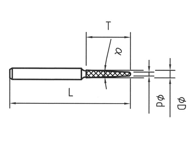 Strumento diamantato D-0716-H3 D151, d. 1,6mm - Conico punta tonda - Gambo d. 3,0mm