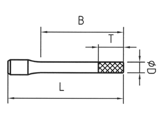 Strumento diamantato D-0330L-H3D64, d. 3,0mm - Cilindrico - Gambo 3mm