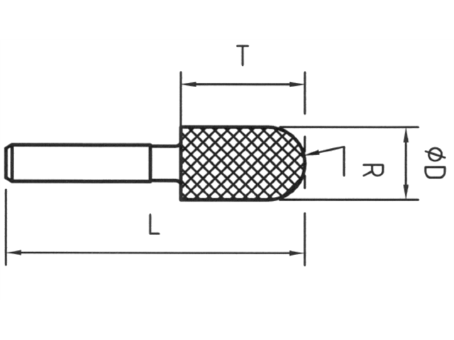 Strumento diamantato D-6054-H3 D151, d. 6,0mm - Cilindrico punta tonda - Gambo d. 3,0mm