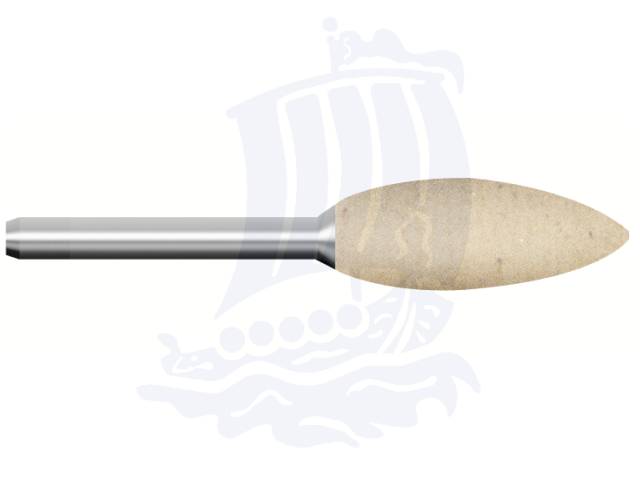 Feltro rotativo morbido, d. 17,5x40mm, goccia - Gambo d. 6mm - Conf. 10pz.