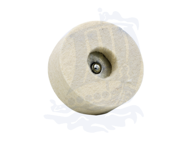 Soft felt bob, 50x20mm, wheel - Shank d. 6mm - Each