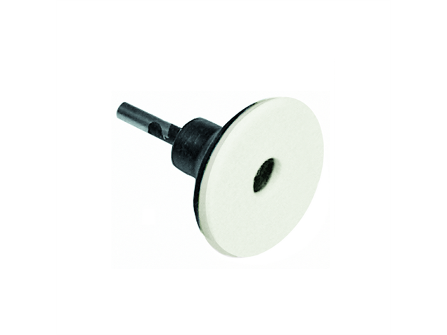 Soft felt lapping disc on soft holder, 12x3mm - Shank d. 3mm - Pkg. 10pcs