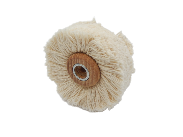 Spazzolino in filo di cotone morbido, d. 70mm, corpo in legno - Foro d. 6mm