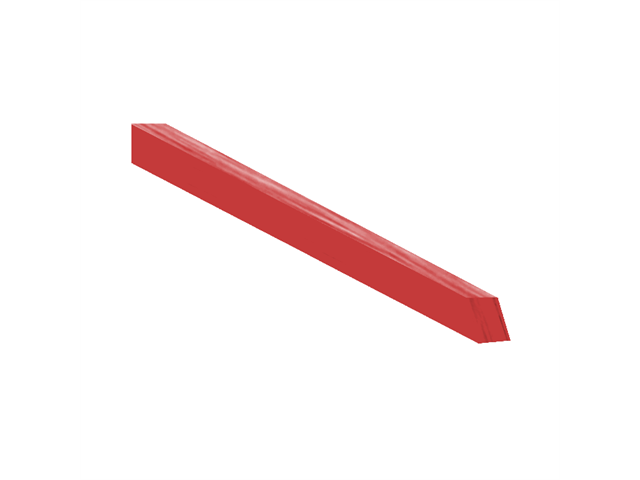 Red fiber slat, 6x8x150mm, rectangular with chamfer - Packing. 10pcs.