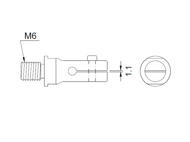 Sostegno M6 "T" 1,1mm tipo "A" filettatura M6-"T" 1,1mm per GS-H26