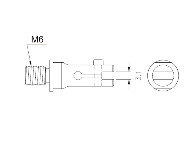 Holder M6 d. 3,0mm type "C" thread M6-"D"3,0mm for GS-H26