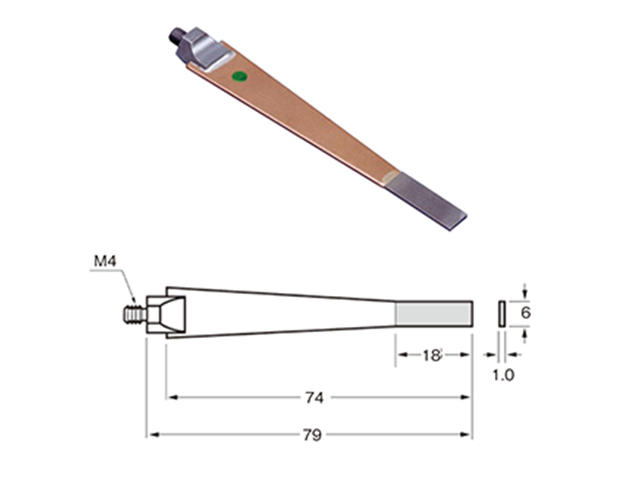 Lima 6,0x1,0x18mm SD-5861 con diamante sinterizzato, Grana 200 - Filetto M4