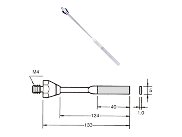 Lima 5,0x1,0x40mm SE-8751 con diamante elettrodepositato, Grana 320 - Filetto M4