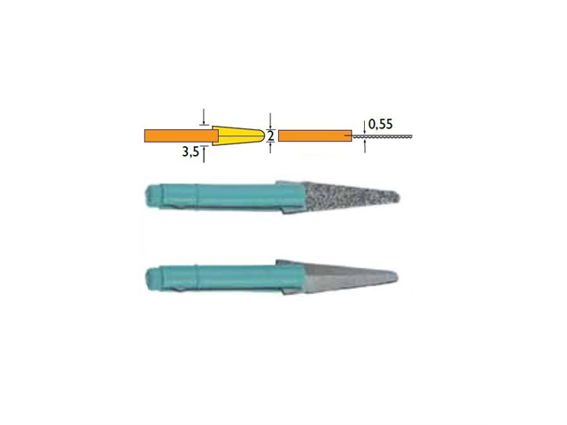 Mini lime diamantate LTA-S50 D64, lunghezza parte diamantata 8mm, gialla - Conf. 3pz.