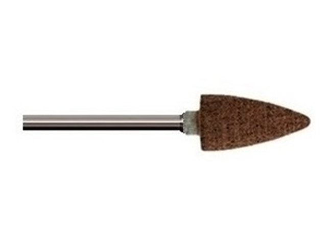 Mola abrasiva con legante in cuoio, d. 8x12mm, Grana 120, conica - Gambo d. 3mm - Conf. 10pz.