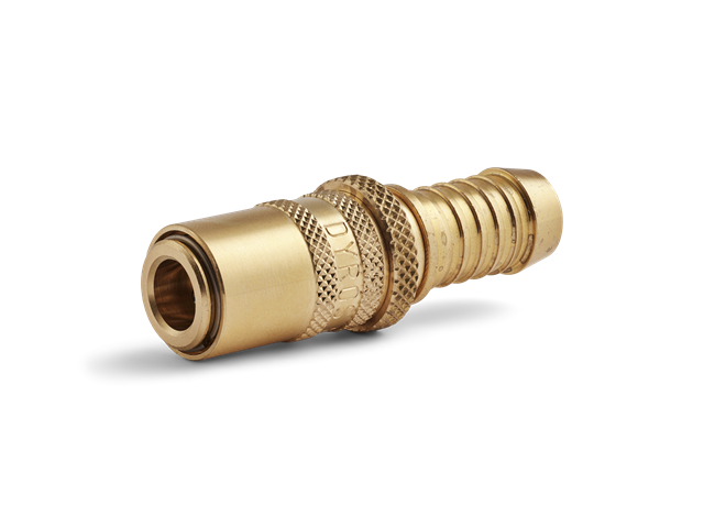 Quick connector Series 6, without valve, flow 6mm - With hose fitting d. 9,5mm