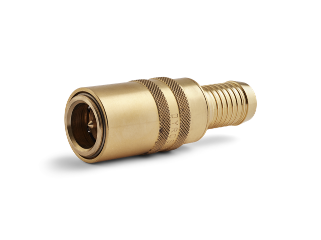 Quick connector Series 6, with valve, flow 13mm - With hose fitting d. 12,7mm