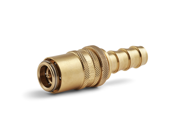Safe Quick connector Series 90, with valve, flow 9mm - With hose fitting d. 12,7mm