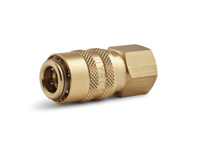 Quick connector Series 10, Internal thread G1/4, with valve, flow 6mm, HEX 18mm