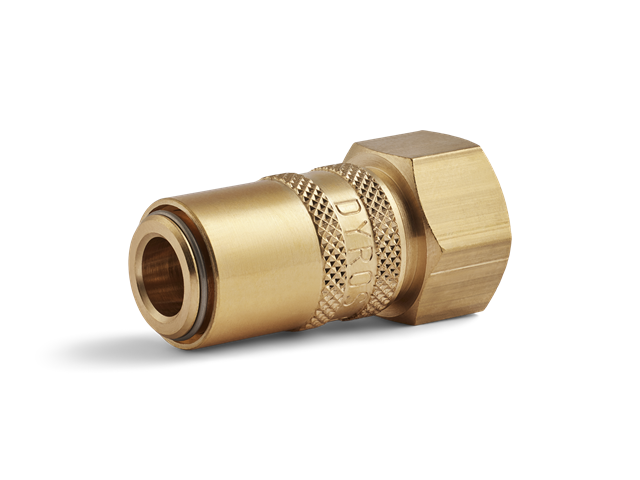 Quick connector Series 6, Internal thread G1/4, with valve, flow 6mm, HEX 17mm