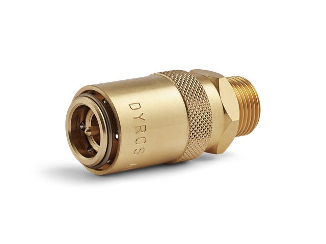 Quick connector Series 40, thread G1/2 , with valve, flow 9mm, HEX 21mm