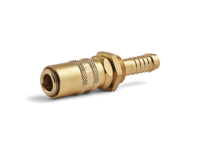 Quick connector Series 6, thread G1/4 , with valve, flow 6mm, HEX 17mm