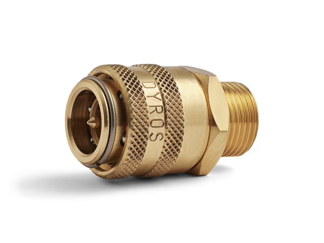 Raccordo rapido Serie 90, filettatura G3/8", con valvola, flusso 9mm, HEX 21mm