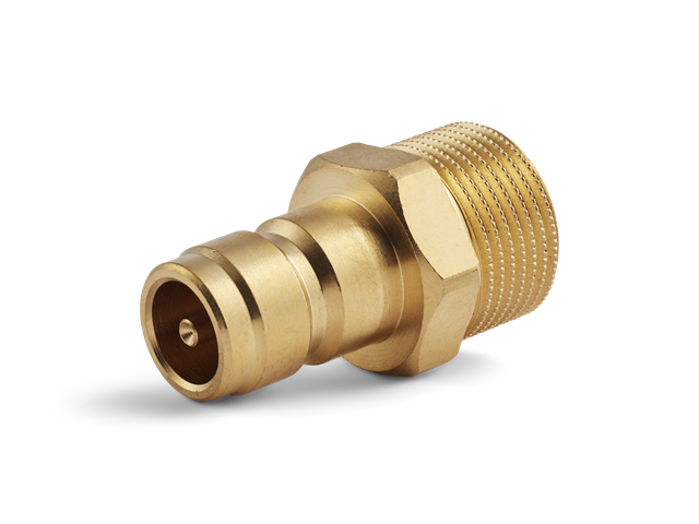 Coupling (nipple) Series 80, thread G3/8, with valve, flow 13mm, HEX 22mm
