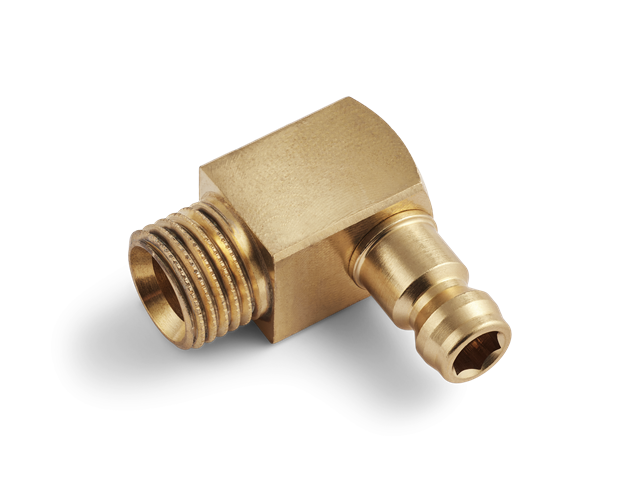 Innesto (nipple) Serie 6, filettatura G3/8" a 90°, flusso 6mm, SQ 17mm