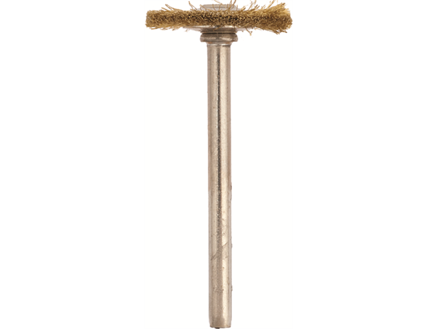 Spazzolini a disco d. 19x5mm MM-723 ottone - Gambo d. 3mm - Conf. 12pz.