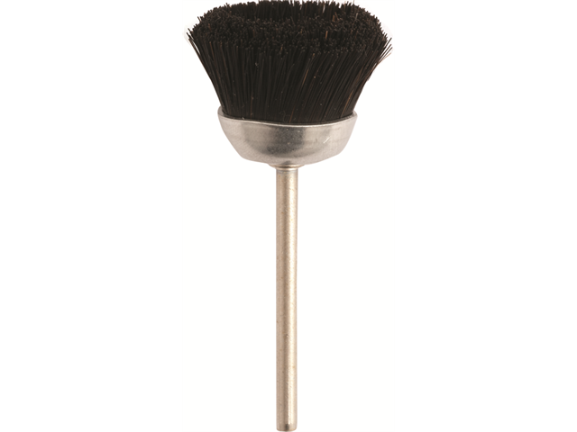 Spazzolini a coppa d. 25x11mm MM-764 crine duro - Gambo d. 3mm - Conf. 12pz.