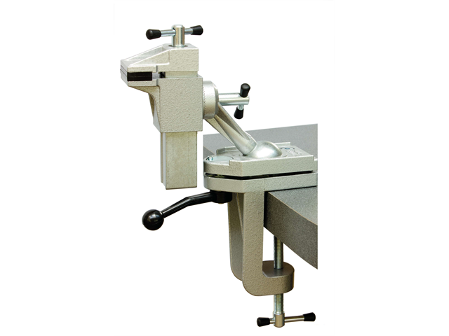 Morsa orientabile da banco con snodo 1B con coppia di ganasce di larghezza 46mm in plastica