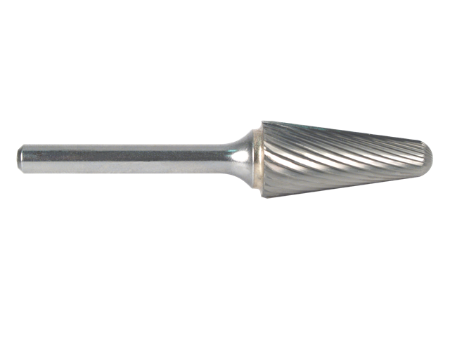 Fresa d. 6,0x16,0mm, PSL-1M-F, taglio F, conica - Gambo d. 6mm