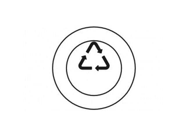 Insert, d. 10mm, with recycling brand and acronym PP