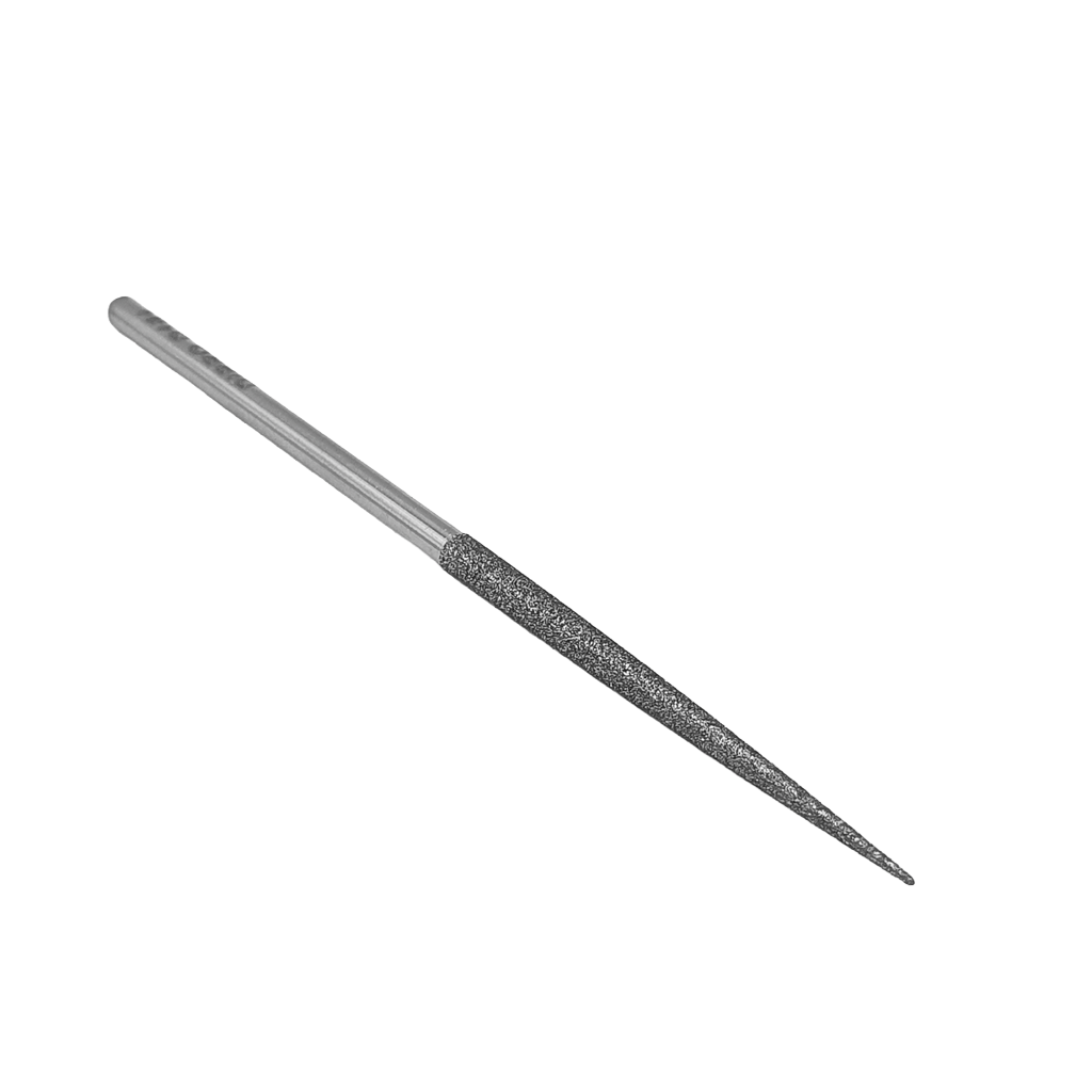 Lima diamantata DLE-2-D181, d. 3mm, tonda a punta - Gambo d. 3mm