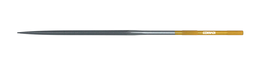 Lima in acciaio Corinox, 4,1x4,1x4,1x180mm, a punta - Taglio 0 - Gambo d. 3,5mm