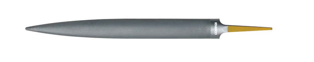 Lima in acciaio Corinox, 21,0x6,0x200mm, mezza tonda - Taglio 0