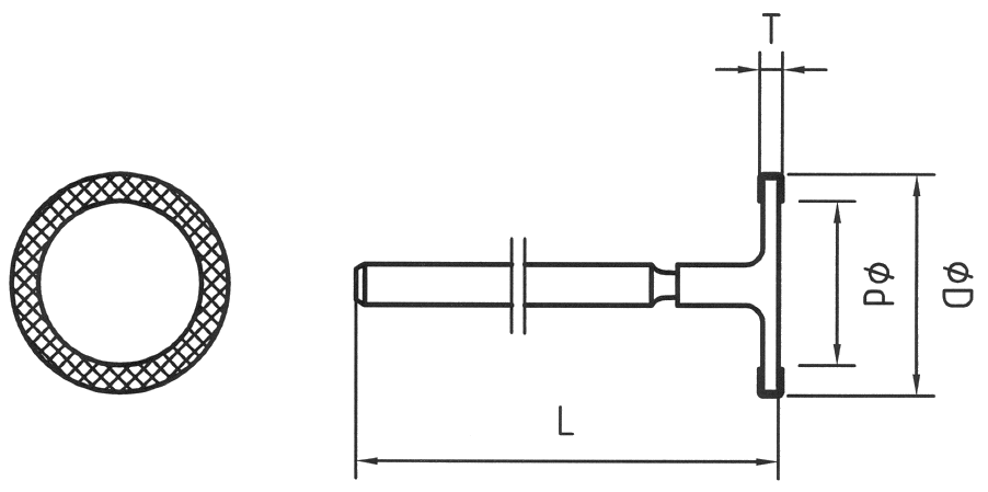 Strumento diamantato DT-55P-HP D151, d. 12,9mm - Disco - Gambo d. 2,35mm