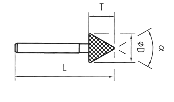 Strumento diamantato DT-236-HP D151, d. 7,3mm - Conico - Gambo d. 2,35mm