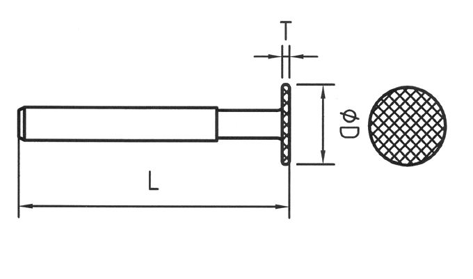 Strumento diamantato D-1525-H3 D151, d. 7,3mm - Disco - Gambo d. 3,0mm