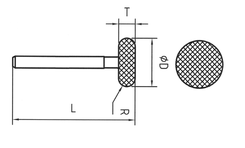 Strumento diamantato D-1422-H3 D151, d. 5,8mm - Ruota - Gambo d. 3,0mm