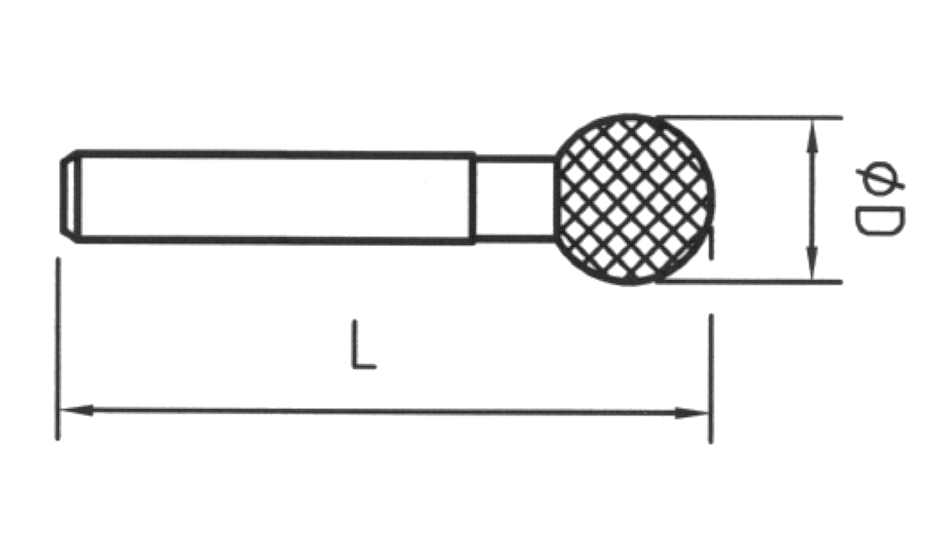 Strumento diamantato D-0150-H3 D151, d. 5,0mm - Sferico - Gambo d. 3mm