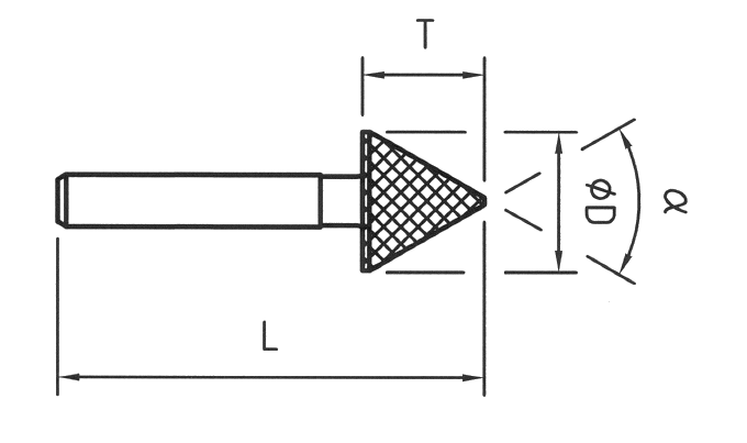 Strumento diamantato D-5830-H3 D151, d. 3,1mm - Conico - Gambo d. 3,0mm