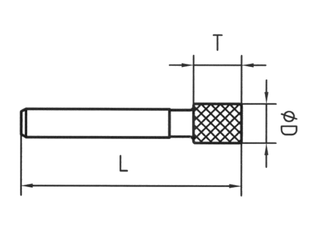 Strumento diamantato D-0345L-H3 D151, d. 4,5mm - Cilindrico - Gambo d. 3,0mm