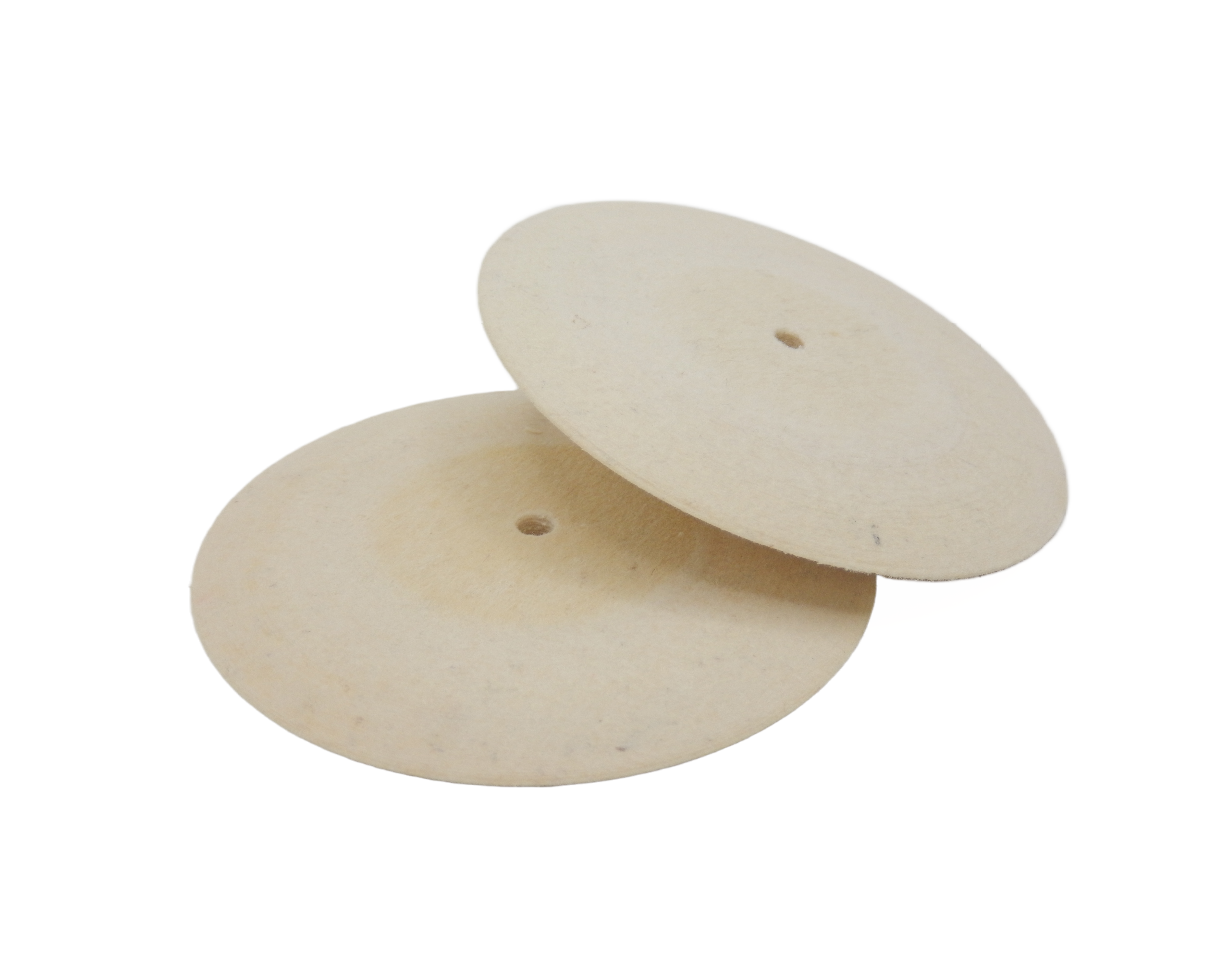 Feltro lenticolare duro, d. 100x8mm - Foro passante d. 6mm