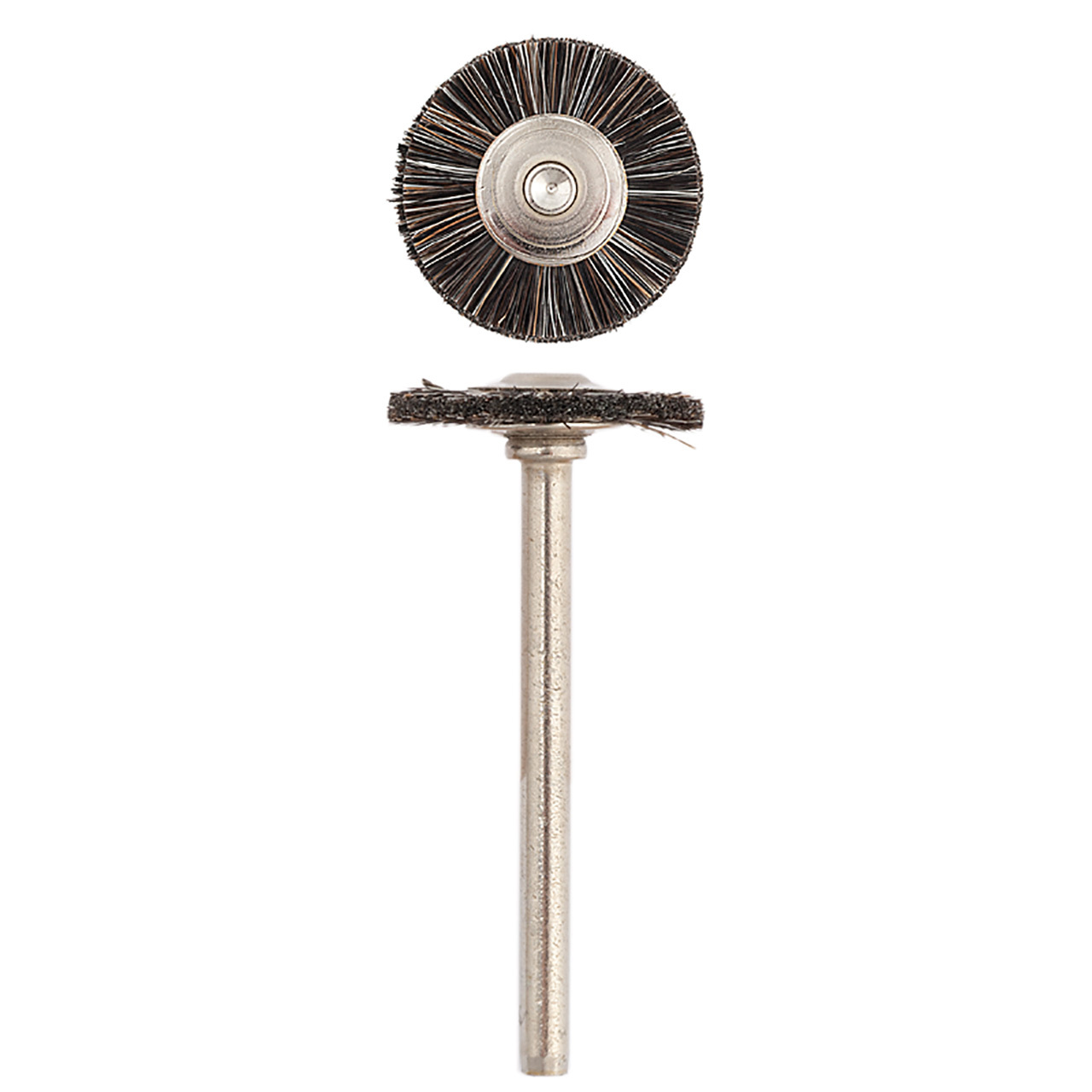 Spazzolino a disco Sverital, d. 21x5mm, crine morbido - Gambo d. 3mm - Conf. 10pz.