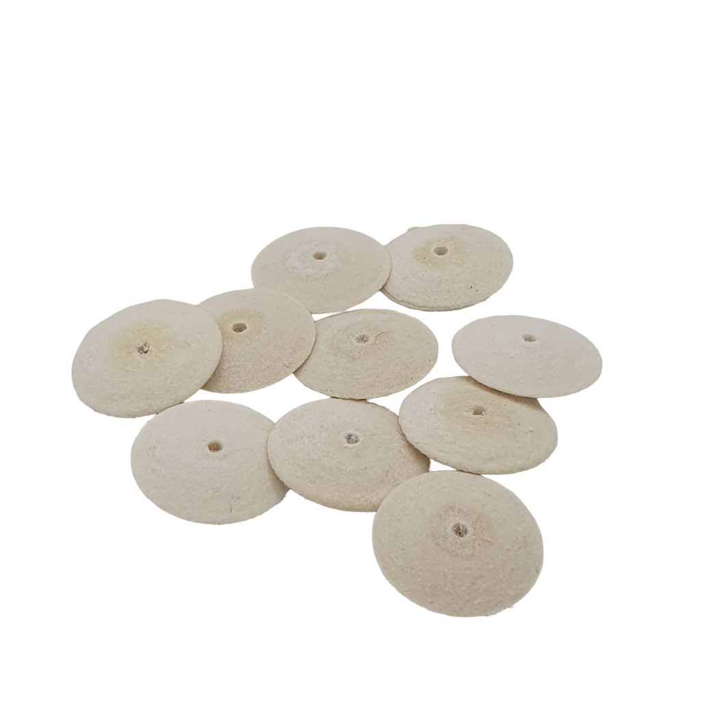 Disco a lente in feltro duro, d. 22x5mm - Foro passante d. 2mm - Conf. 10pz.