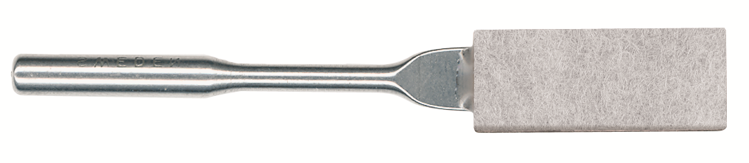 Lappatore in feltro su supporto, 18x7x3mm - Gambo d. 3mm - Conf. 10pz.