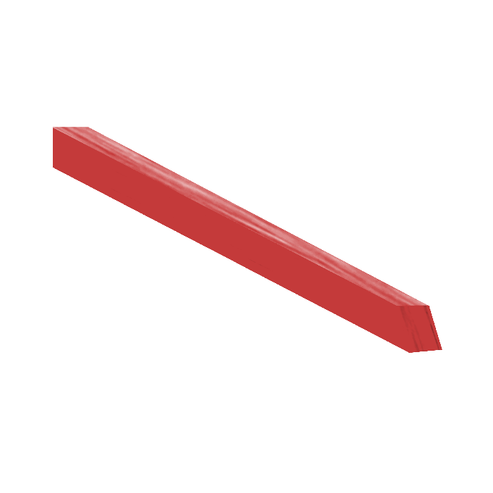 Stecca in fibra rossa, 6x8x150mm, rettangolare con smusso - Conf. 10pz.